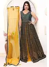 N F GOWN 21 Fancy Festive Wear Rayon Printed Long Gown With Dupatta collection N F G 719 GREY